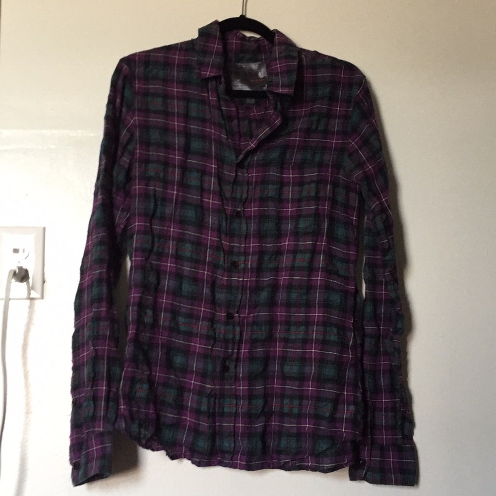 SOLD Joes Jeans the shirt purple plaid shirt